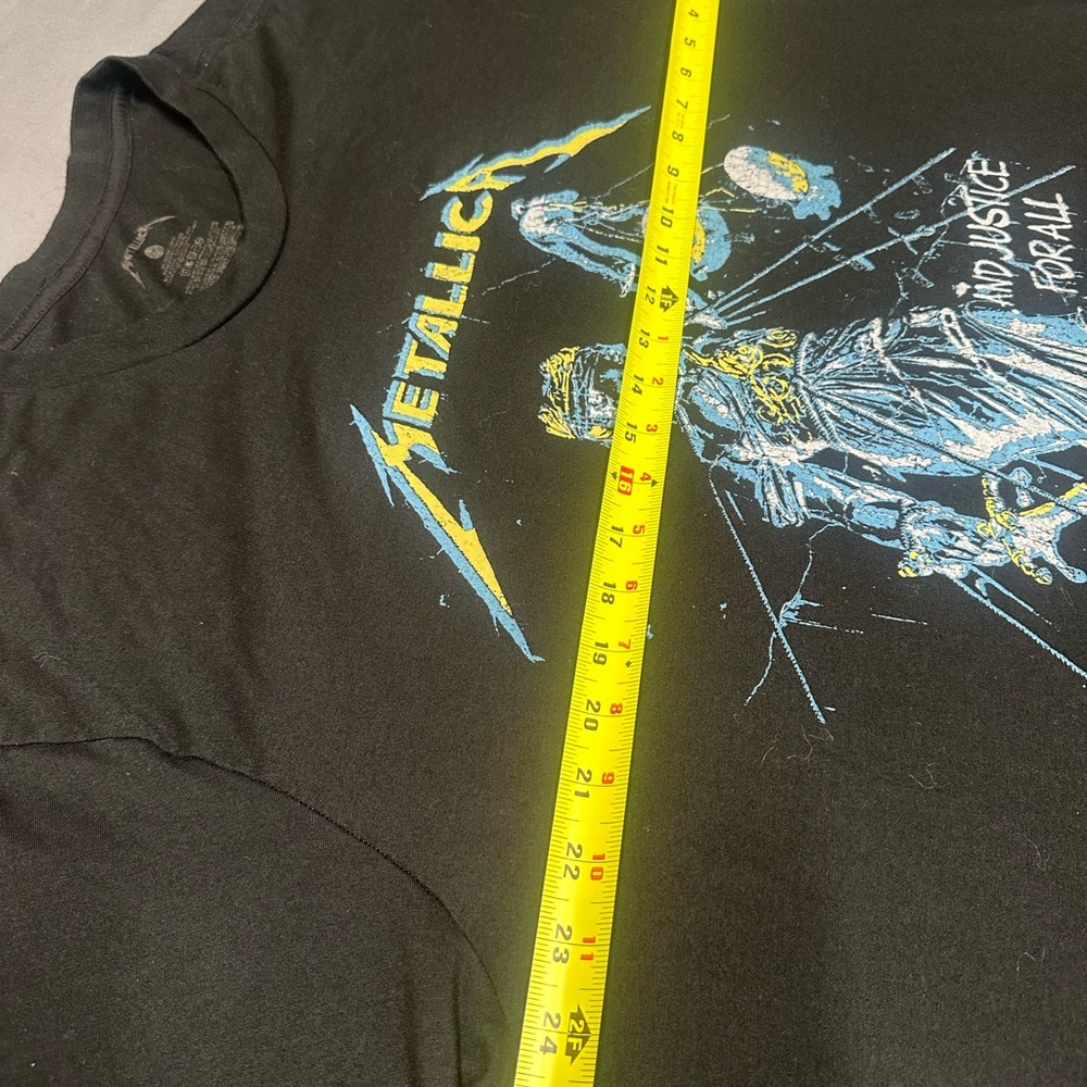 Metallica Men’s Short Sleeve Graphic Tee - Black with Blue & Yellow Print - Picture 7 of 9